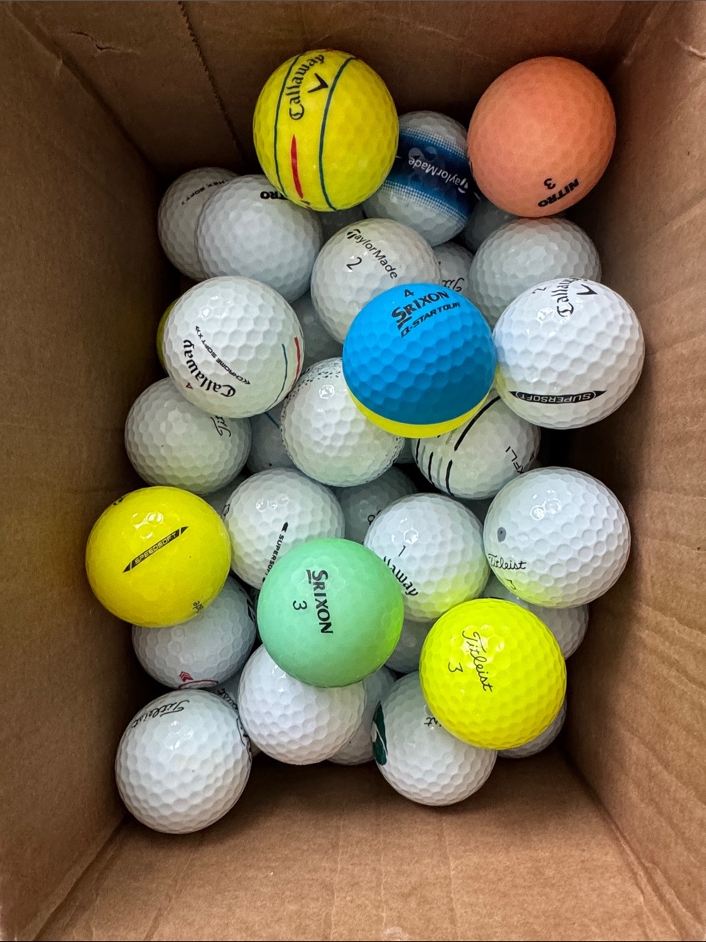 Golf Balls Mixed Lot Titleist Calloway Sporty Assorted Used 40 Golf Balls Bulk